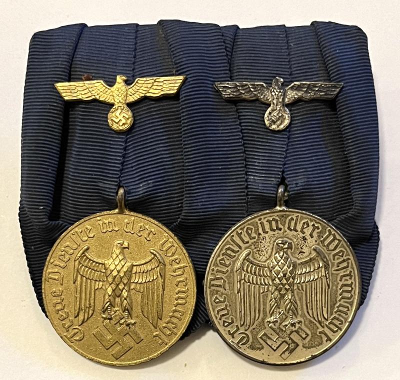 WW2 GERMAN - HEER/ARMY LONG SERVICE COURT MOUNTED MEDALS